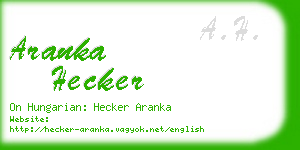aranka hecker business card
